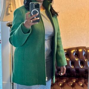 J. Crew Vibrant Green Trench Coat